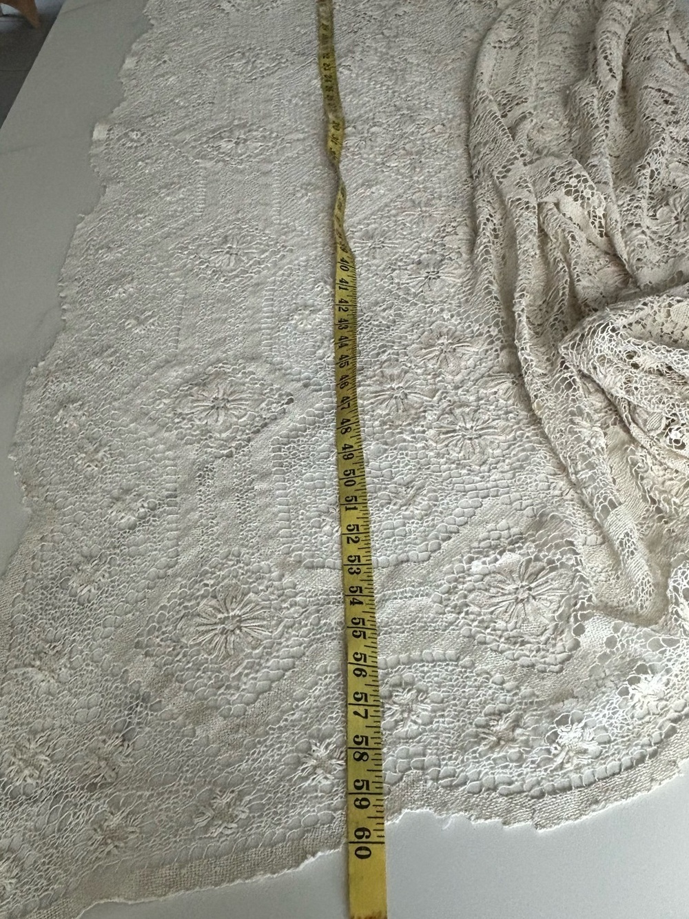 Vintage White Crochet Lace Tablecloth – Classic Home Dining 60x80 inch - Picture 10 of 11